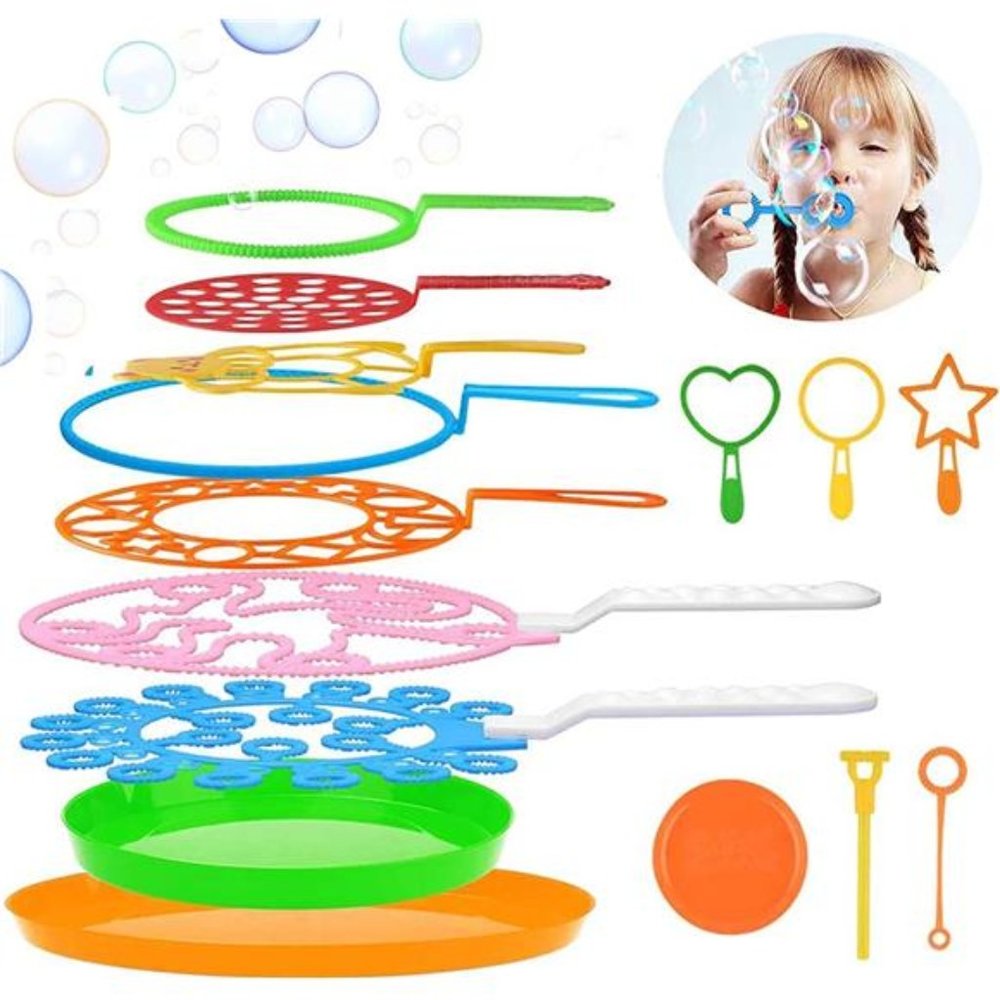 B bangcool Bubble Wands Set - Big Bubbles Wand Funny Bubbles Maker with Tray